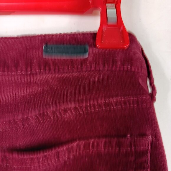 Kut From The Kloth Burgundy Diana Corduroy Relaxed Fit Skinny Pants Size 4 - Picture 11 of 12
